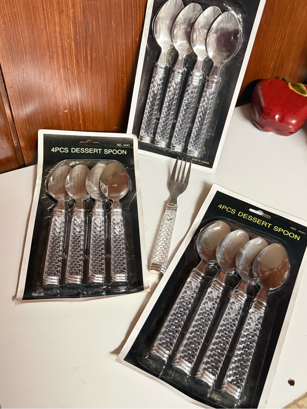 4-Piece Silver Dessert Spoon Set - Pack of 3
